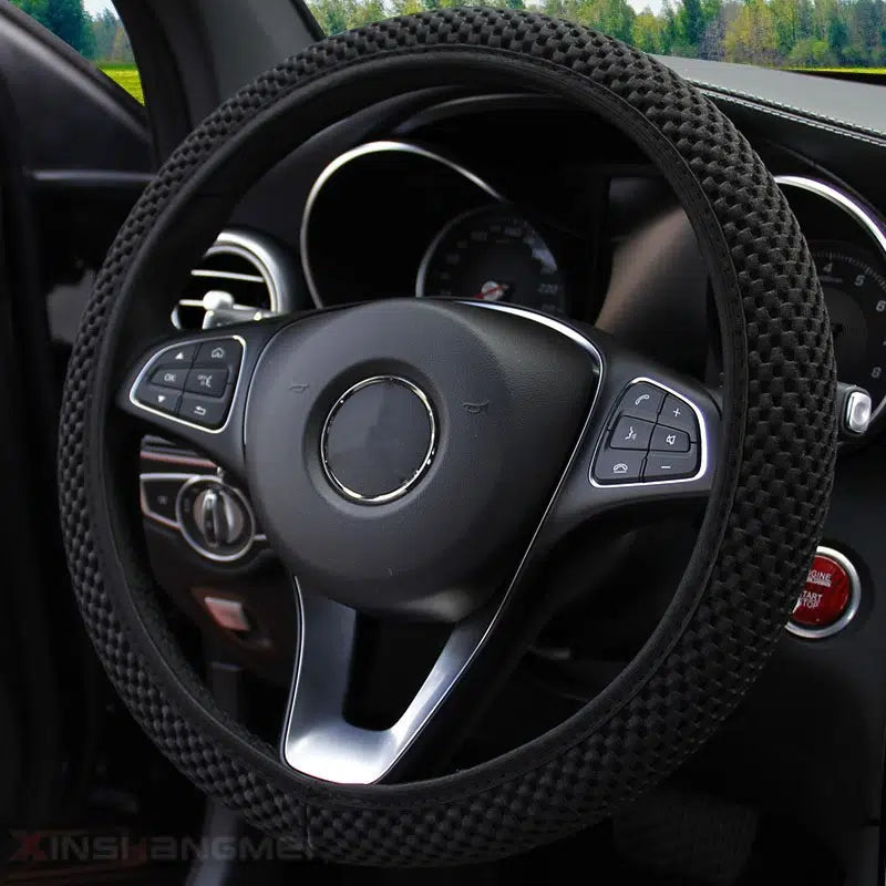 Car Steering Wheel Cover Leather, Carbon Fiber Sports Steering Wheel