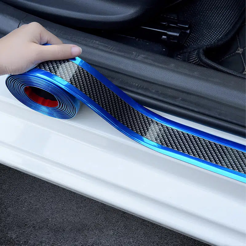 Car Threshold Anti-stepping/Scratching Door Decor Bump Sticker Blue 1 Meter