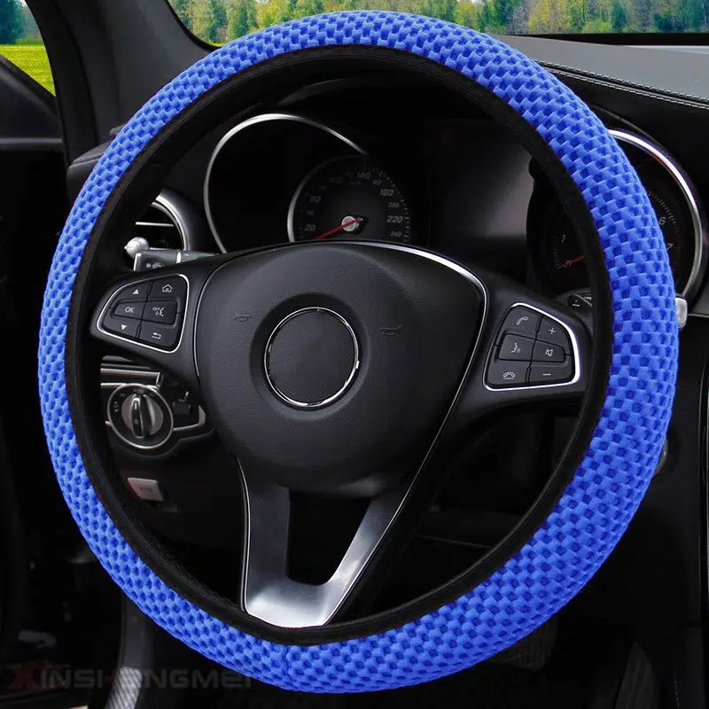 Car Steering Wheel Cover Leather, Carbon Fiber Sports Steering Wheel