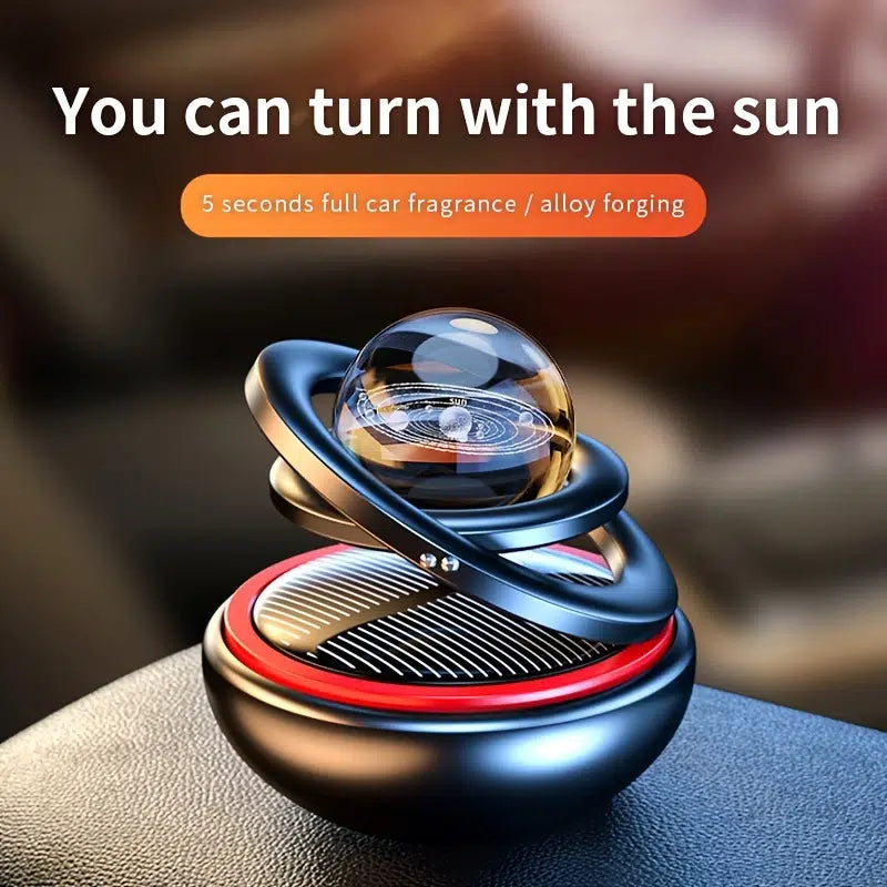 Rotating Solar Shape Car Aromatherapy, Car Solid Perfume Air Freshener Air Purifier Car Interior Decoration Accessories