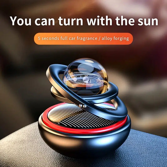 Rotating Solar Shape Car Aromatherapy, Car Solid Perfume Air Freshener Air Purifier Car Interior Decoration Accessories