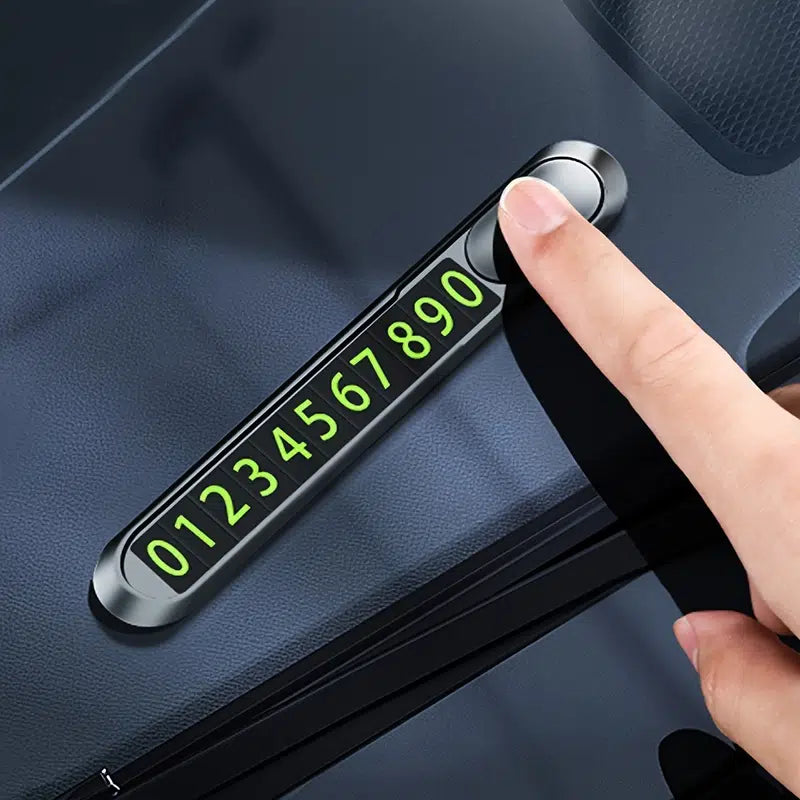 Parking Number Plate,Car Temporary Parking Card Luminous Phone Number Card Plate Auto Parks Stop Accessories