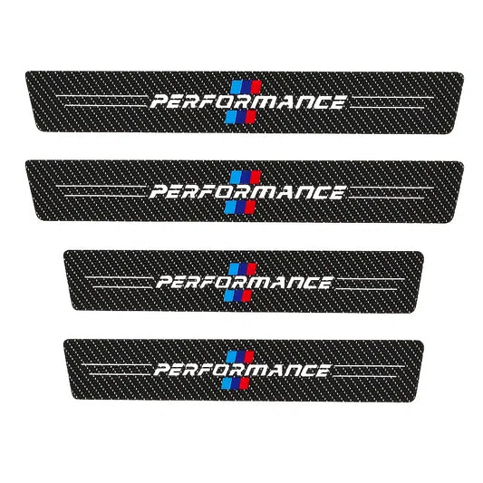 4pcs Car Door Threshold Scuff Plate, Carbon Fiber Sill Protector Stickers, Auto Door Entry Pedal Guards For BMW Performance M3 M4 M5 M8